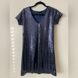 Lulu's Midnight Blue Sequin Dress